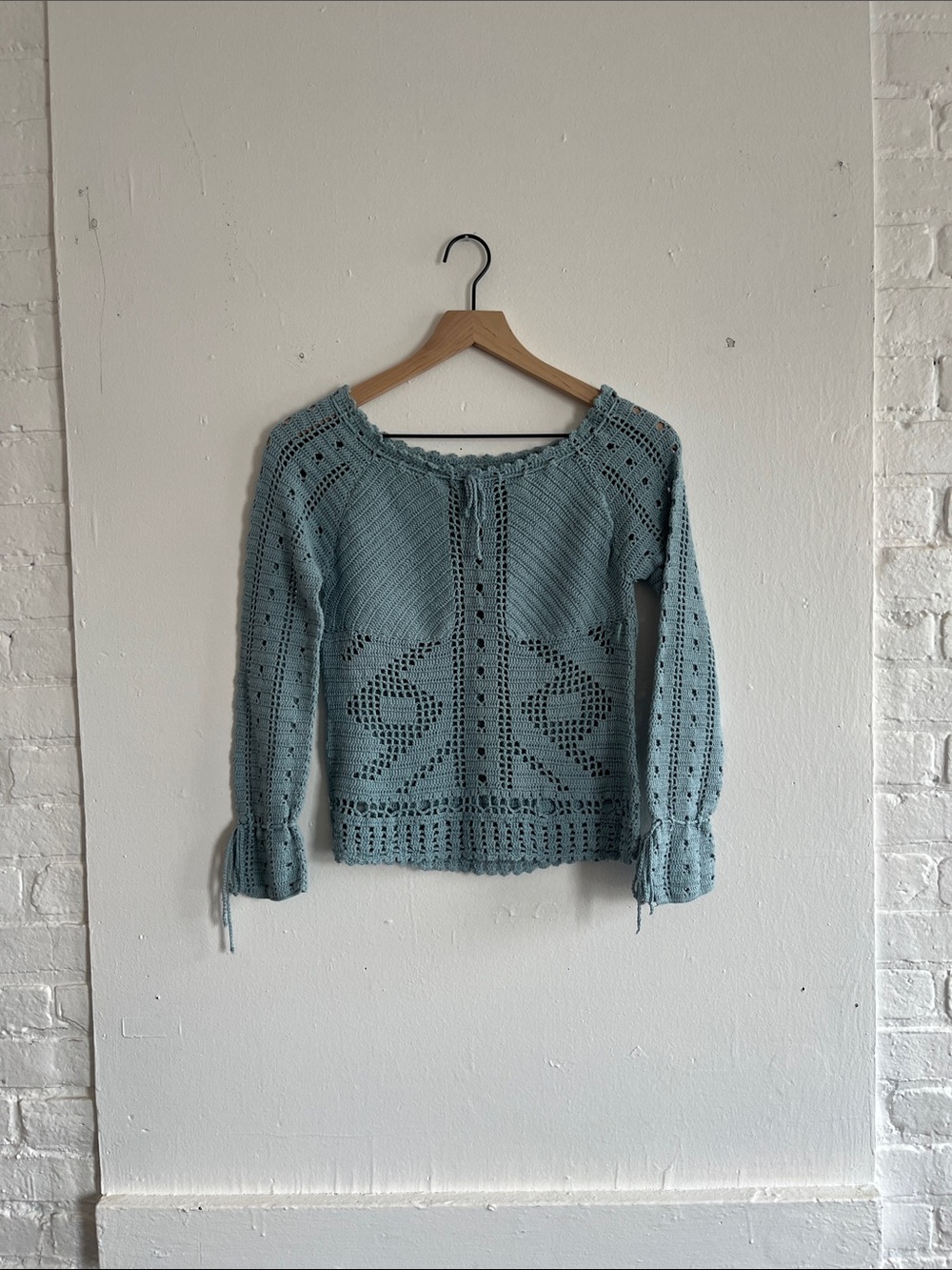 Vintage Route 66 Blue Sweater with Bows